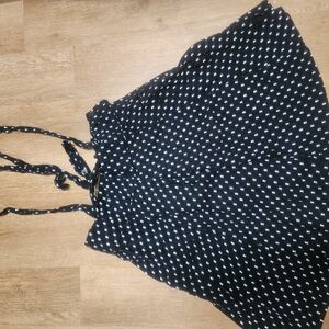 Unique Vintage Black Skirt with White Skull Print